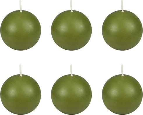 Zest Candle 6-Piece Ball Candles, 3-Inch, Sage Green...