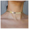 Boho Fishbone Necklace Choker Chain Gold Chevron Choker Necklace Minimalist Fish Bone Clavicle Necklace Arrow Chain Short Necklace Jewelry for Wom...
