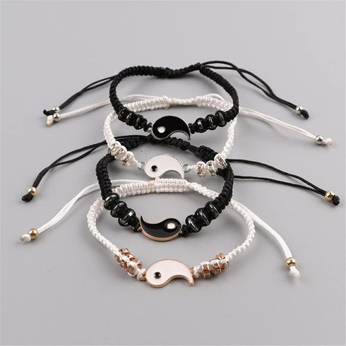 Yin Yang Necklace Bracelet for Women Men Matching Black White Disc Tai Chi Necklace for Couples Teen Friendship BFF Bracelets Necklaces Jewelry Se...