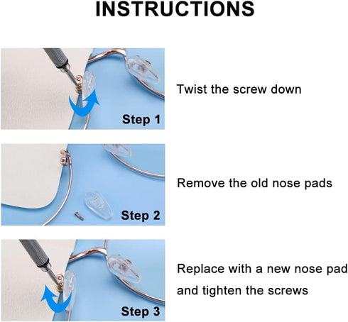 Eyeglasses Nose Pads, Upgraded Soft Silicone Air Chamber Eyeglass Nose Pads, 6 Pairs of Screw-in 15mm Glasses Nose Pad Set with Screws and Micro S...
