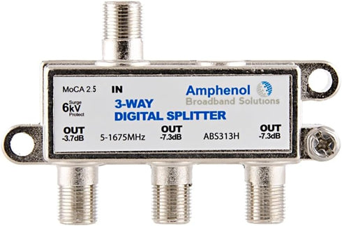 Amphenol 3-Way Digital Coaxial Splitter MoCA 2.5 ABS313H...