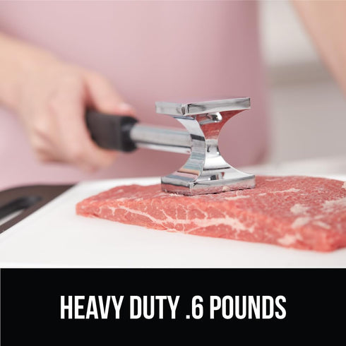 Gorilla Grip Heavy Duty Meat Tenderizer, Dual-Sided Steak Pounder, Tenderize and Flatten Beef and Poultry, Kitchen Mallet Maximizes Food Flavor, B...