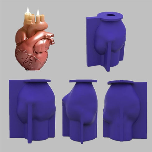 3D Heart Candle Molds Soap Molds Halloween Human Organs Heart Chocolate Cake Baking Moulds Fondant Cake Molds...