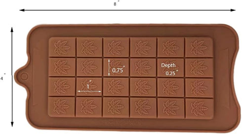 Chocolate Break-Apart Bar Silicone Leaf Edible Candy Mold Trays OVEN SAFE , ( Set of Two )...