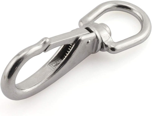 1-Pack M7 Swivel Eye Snap Hook 304 Stainless Steel Boat Marine Pet Chains Keychains Lanyard Hook Multi-Use Spring Snap Hook Clasp Hardware Accesso...