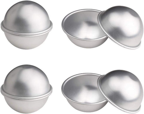 10 Pcs Bath Bomb Mold Aluminum Alloy Semicircle Cake Mold Baking Tool for DIY Crafting Pudding Egg Tart (5.5 CM)...