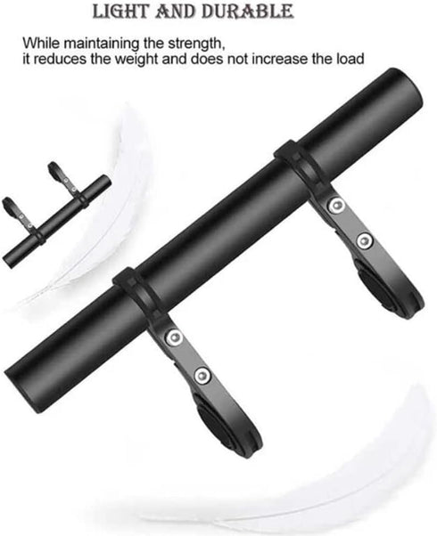 RIIPOO Aluminum Alloy Bike Handlebar Extender - 11.8" Dual Bracket for Mountain Cycling - Secure Mount for Headlights, Flashlights & Phone Holder...