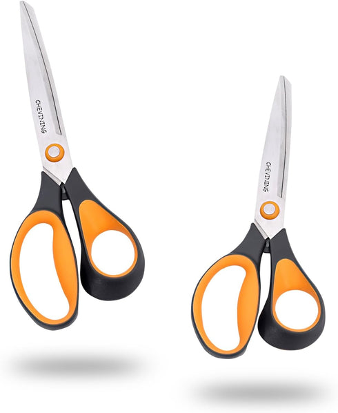 All Purpose Scissors Utility Scissors for Office Home Supplies,Crafting Scissors 2 Pack,Right Handed,Different Size...