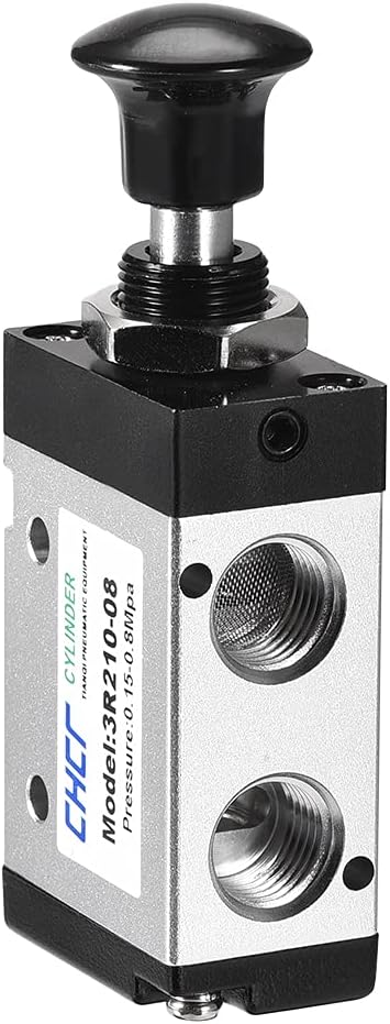 uxcell 2 Position 3 Way Pneumatic 1/4" PT,Manual Hand Pull Push Solenoid Valve,Pneumatic Air Hand Lever Operated Valve...