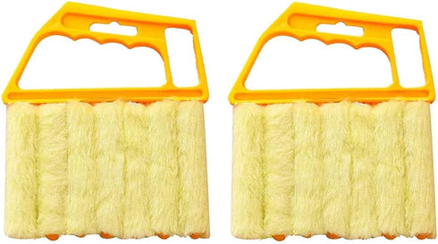2PCS Blind Cleaner Tool Removable Mini Window Blind Duster Brush Air Conditioner Microfiber Blind Cleanser Tools with 7 Slat Hand-held for Windows...