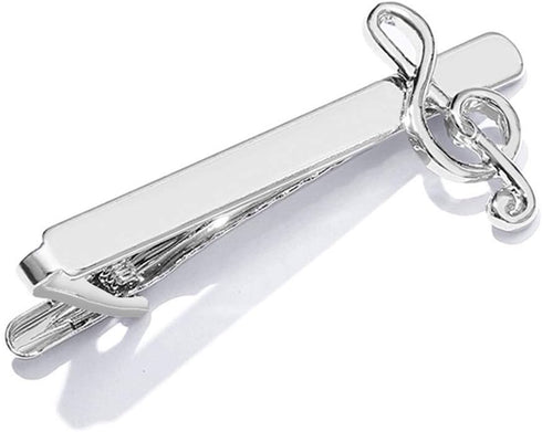 Business Tie Bar Men Tie Clip Creative Silver High-end Fashion Clips Gifts Charms Jewelry Pins Music Note Decoration Shirt Suit Clothing Accessori...
