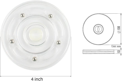 TamBee 2PC 4Inch Acrylic Lazy Susan Turntable Organizer Revolving Display Base White Acrylic for Spice Rack Table Cake Kitchen Pantry Decorating...