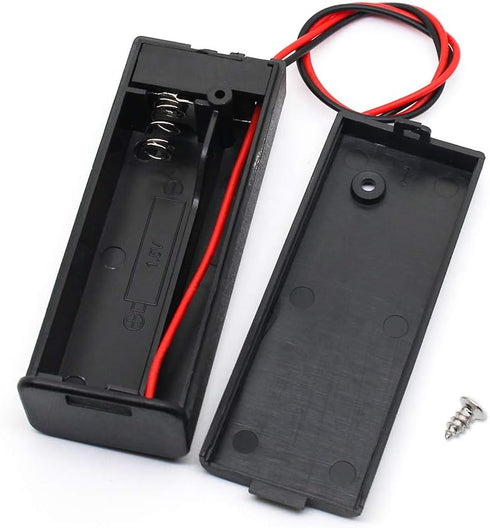 6Pcs AA Battery Holder with Leads Wires ON/Off Switch and Screw Cap Case Back Cover Connection 1.5V Battery Spring Clip Storage Box (1AA)...