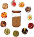 Glass Storage Jar with Wood Lids, Airtight Sealed Clear Borosilicate Glass Canister Kitchen Food Storage Containers for Coffee Beans Loose Tea Nut...