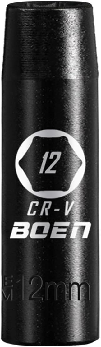 1/2" Drive Deep Impact Socket,12mm Premium Socket,Metric,6 Point,Cr-V Steel with Laser Marking - Strong and Durable...