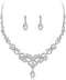 Bride Crystals Rhinestones Necklace Earrings Set Bridal Wedding Jewelry Sets Rhinestone Choker Necklace Prom Party Costume Jewelry Set for Women N...