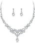 Bride Crystals Rhinestones Necklace Earrings Set Bridal Wedding Jewelry Sets Rhinestone Choker Necklace Prom Party Costume Jewelry Set for Women N...