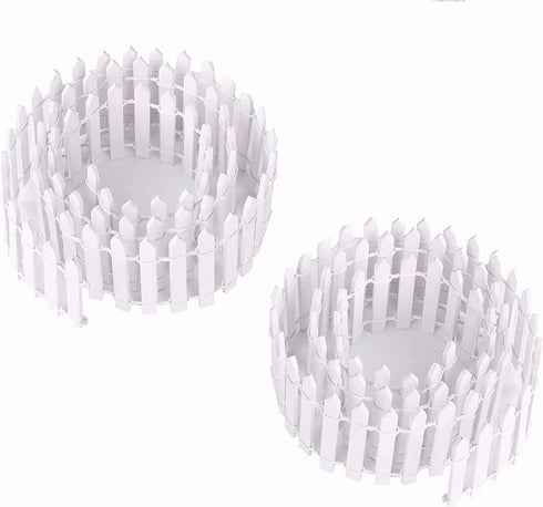 Miniature Dollhouse Fairy Garden Fence Decorative Picket Fence for DIY Diorama Crafts Project,40 Inches Long x 2 Pack (2 Pack of White)...