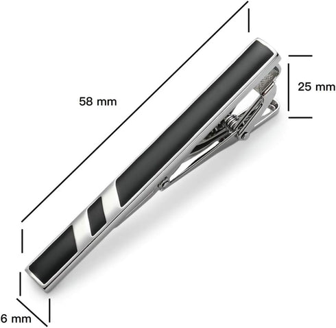 MOZETO Tie Clips for Men, Classic Style Silver Tie Bar Set for Regular Ties Luxury Box Gift Ideas...