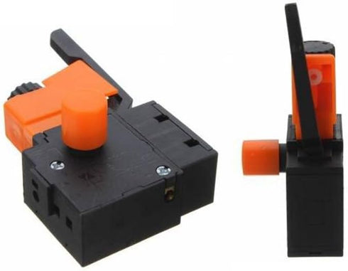 FA2-6/1BEK Lock on Trigger Switch Power Tool Electric Hand Drill Speed Control Push Button Switch Replacement Parts AC 250V 6A 5E4 Orange, Pack of...