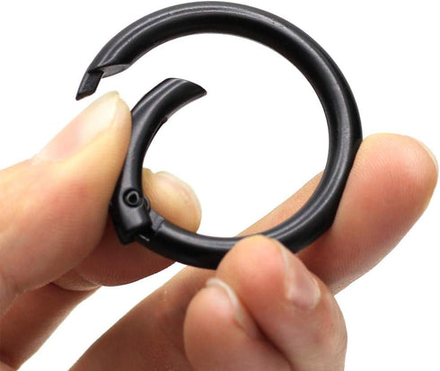 10Pcs Zinc Alloy Spring O Ring, 1-1/4" 32mm Gate O Ring Round Carabiner Metal Snap Clip Trigger Spring Keyring Buckle for Bags,Purses...