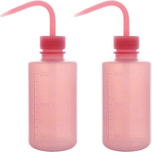 stonylab Chemical Wash Bottle, 2-Pack Watering Tool LDPE Squeeze Bottle Safety Plastic Rinse Bottle with Scale Labels and Narrow Mouth Squirt Bott...