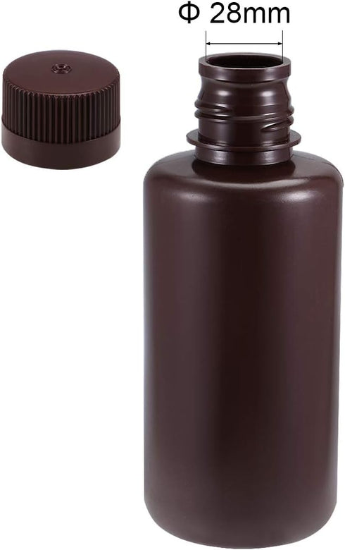 uxcell Plastic Lab Chemical Reagent Bottle 500ml/16.9oz Small Mouth Sample Sealing Liquid Storage Container Brown 2pcs...