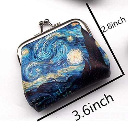 Lovely Abstract Pattern Coin Purse- Mini Blue Clasp Pouch Wallet Key Bags Money Bag, Gift for Girls Kids Purses Women Wallets Buckle Party Favors...
