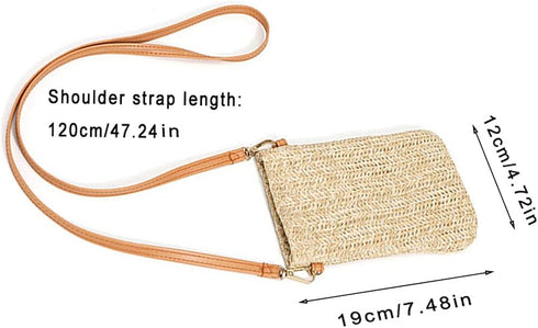 Summer Straw Beach Bag Tote Shoulder Bag Handwoven Purse Handbag for Women Girls Outdoor Casual Top Handle Cross Body Bag...