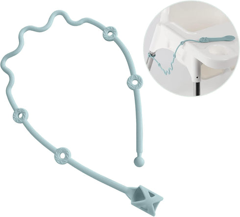 Toddler Utensils Holder Strap Baby Feeding Supplies-Gelinor Feeding Aid for Keep Spoon Close at Hand and Off The Ground(Blue)-No Spoon...