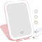 Travel Makeup Mirror, 1000mAh Battery-Powered Illuminated Mirror, 3 Adjustable Light Settings USB-Rechargeable Vanity Mirror with Touch-Sensitive ...