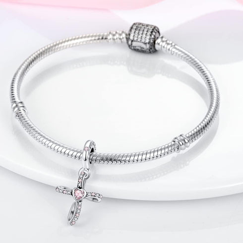 Parmuz 925 Sterling Silver Charm For Bracelet Butterfly Love Heart Evil eye Cross Christmas Gift Charms for woman Dangle Pendants Beads Jewelry Gi...