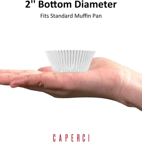 Caperci Silver Foil Cupcake Muffin Liners Standard Size Baking Cups 150-Pack - Premium Greaseproof & Sturdy...