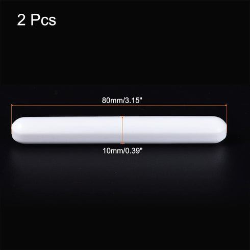 MECCANIXITY Magnetic Stirrer Mixer Stir Bar Rod 80mm(3.15") x10mm Cylinder Shape Coating Magnet White for Laboratory 2Pcs...