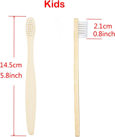 10 PCS Kids Bamboo Toothbrushes Soft Bristles Wooden Toothbrushes, Natural Biodegradable BPA Free Eco Friendly Toothbrushes White...