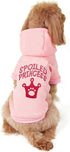 DroolingDog Girl Dog Shirts Pink Dog Clothes Puppy Hoodie Female Princess Crown Sweatshirt Pet T Shirt for Small Dogs Girls, XS...
