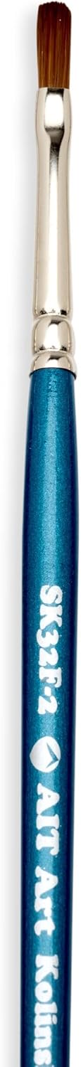 AIT Art Select Filbert Paint Brushes, Size 2, Pack of 3, Synthetic Kolinsky Sable, Set Assembled in USA for Trusted Performance and Crafting Exqui...