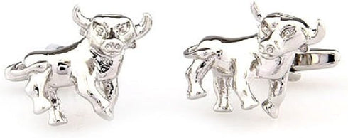 Bull 3D Wall Street Pair Cufflinks in a Presentation Gift Box & Polishing Cloth...