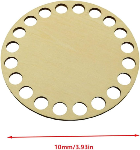 PZRT 1 Set Circular Wood Slice Cross Stitch Accessories B Circular Wooden Basket Base Crochet Hook Knitting Bottom Plate Handmade DIY Crochet Knit...