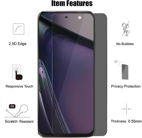 (3 Pack) For Motorola Moto G Stylus 5G 2023 / Moto G Power 5G 2023 Privacy Screen Protector Anti Spy Private Tempered Glass, 2.5D, Anti Scratch...