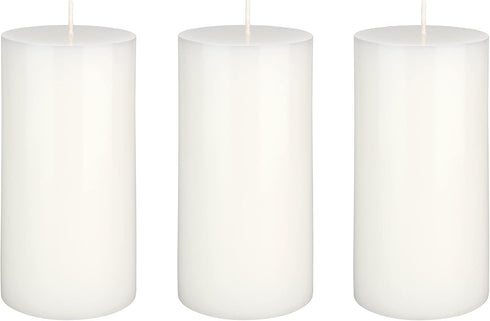 Mega Candles 3 pcs Unscented Solid White Pillar Candles, Hand Poured Premium Wax Candle 3 Inch x 6 Inch, Home Décor, Spas, Weddings, Celebrations,...