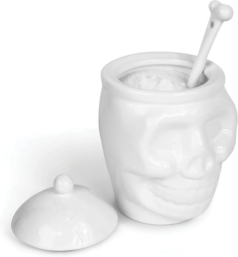BELL BOOK AND CANDLE Sugar Skull Sugar Bowl With Bone Spoon - 12 Oz - Spooky Valentines Day Gifts, Goth Valentines Day Decor -Witchy Gifts, Goth G...