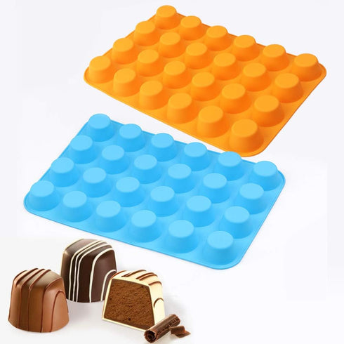 Silicone Muffin Pan, Cupcake Pan, 24 Cups, Food Grade Egg Muffin Baking Silicone Molds, Non-stick, 3 Pcs...
