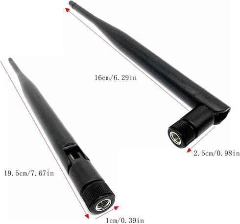 2.4G High Gain Omni-Directional Antenna, WiFi Bluetooth Router External Wireless Signal Foldable Stick Antenna, 3dBi Signal Enhancement Antenna, F...