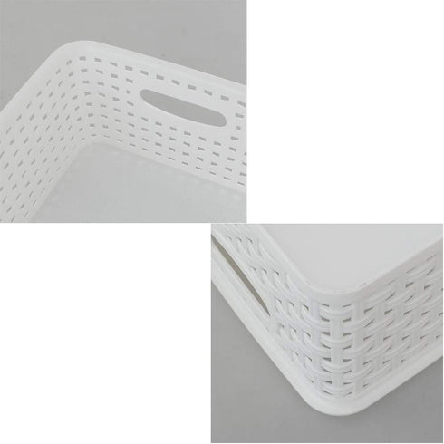 Plastic Weave Storage Basket Bin, 10" x 7.5" x 4", 6 Pack...