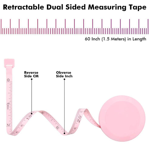 2PCS Measuring Tape for Body,Soft Tape Measure for Body Sewing Fabric Tailor Cloth Craft Measurement?60 Inch/1.5M Retractable Dual Sided Measure T...
