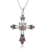 Cross Necklace for Women,Cross Necklace Y2K,Big Cross Necklace,Pink Cross Necklace,Crystal Cross Necklace Cubic Zirconia Cross Necklace for Women ...