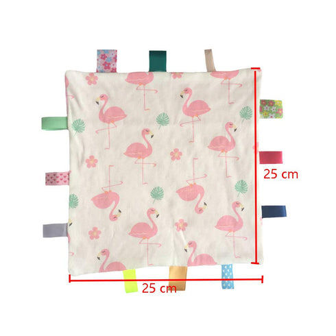 Pink Baby Tag Comforter Taggy Blanket - Security Blanket with Multi-Coloured Tag, Taggy Plush Comforter - Pale Pink Textured Underside...