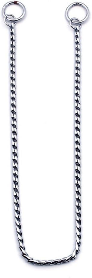 Silver Dog Chain Collar Choke Pet Training Snake Collar with Heavy Links, 26 in, 5 mm...