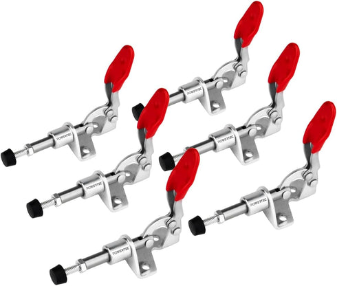 POWERTEC 6PK Toggle Clamp, 100lbs Holding Capacity, 301A Quick Release Push Pull Clamp for Woodworking Jigs and Fixtures, Pocket Hole Jigs, Weldin...